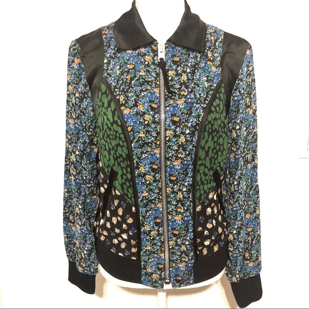 Coach 1941 Silk Framed Varsity Jacket Blue